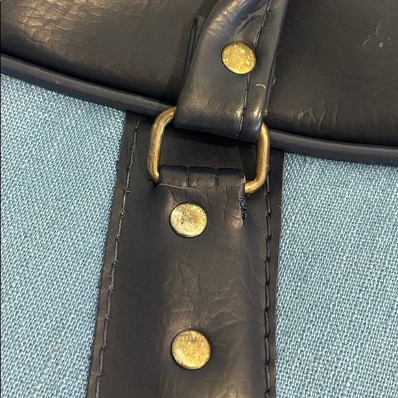 Adidas Vintage 1970's Trefoil Blue Duffel Bag gym bag full zipper top handles - Picture 8 of 15